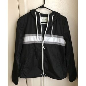 Black windbreaker